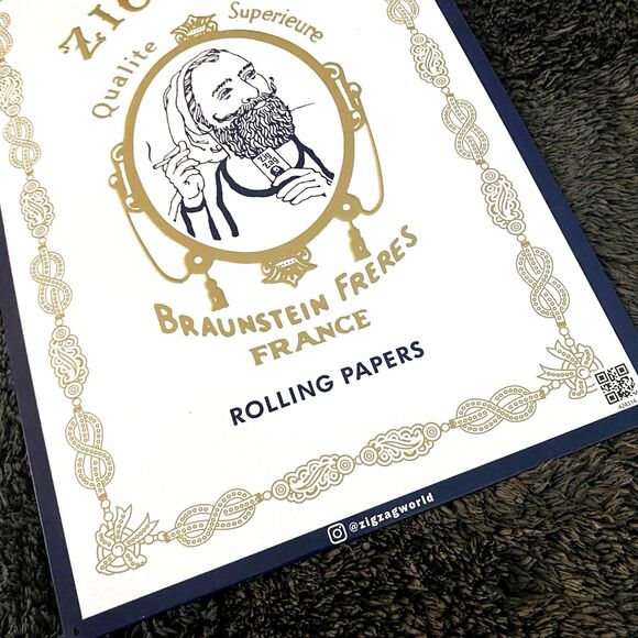 Zig-Zag BRAUNSTEIN FRERES FRANCE Rolling Papers TIN  12X18 RARE! - Picture 3 of 5
